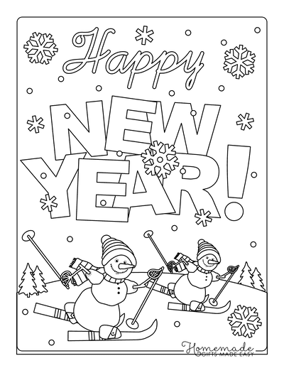 Free printable new year coloring pages for