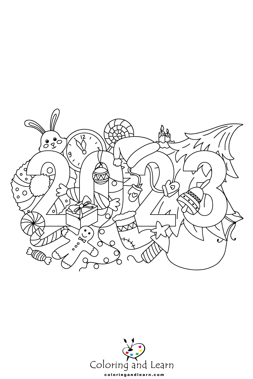 New year coloring pages