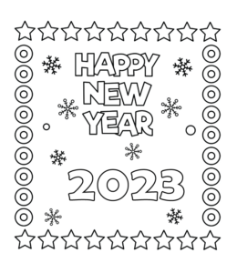 Happy new year coloring pages playing learning