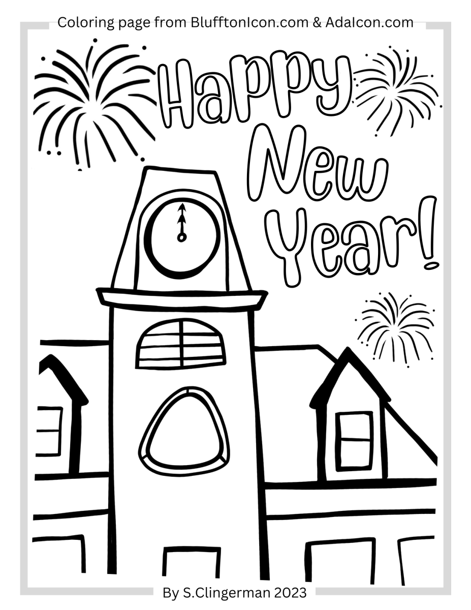 Coloring page happy new year bluffton icon