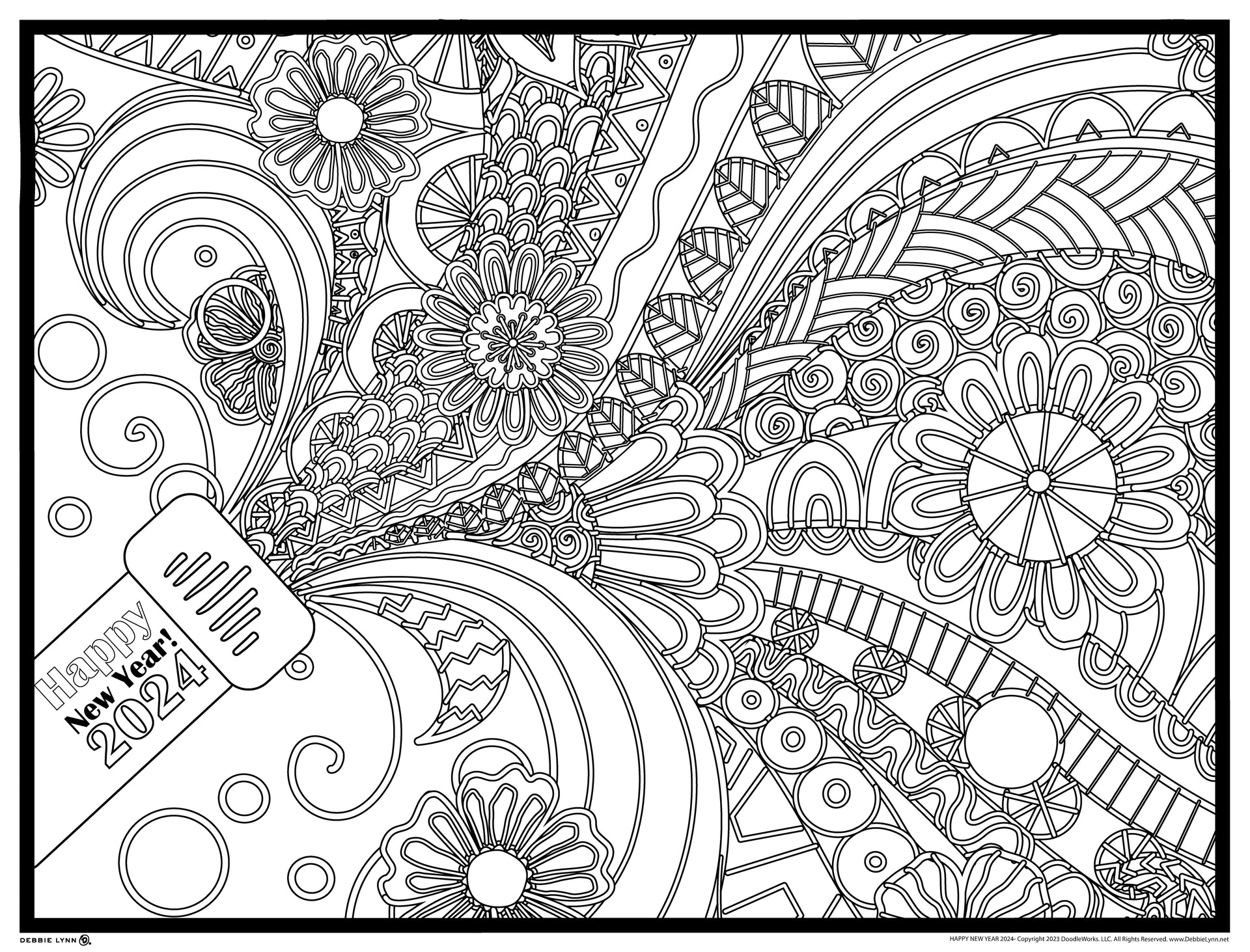 New year giant coloring poster â debbie lynn