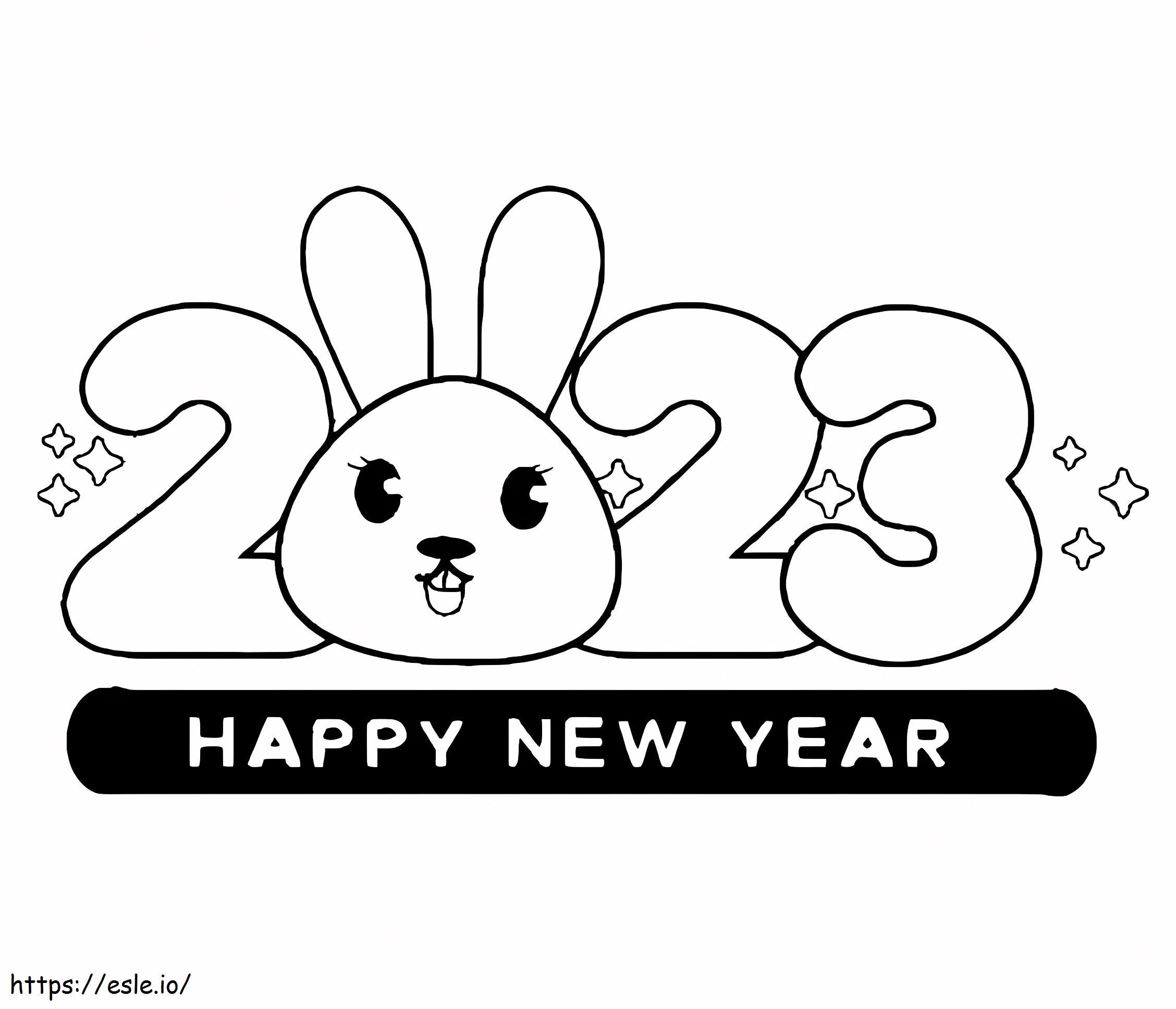 Free printable happy new year coloring page