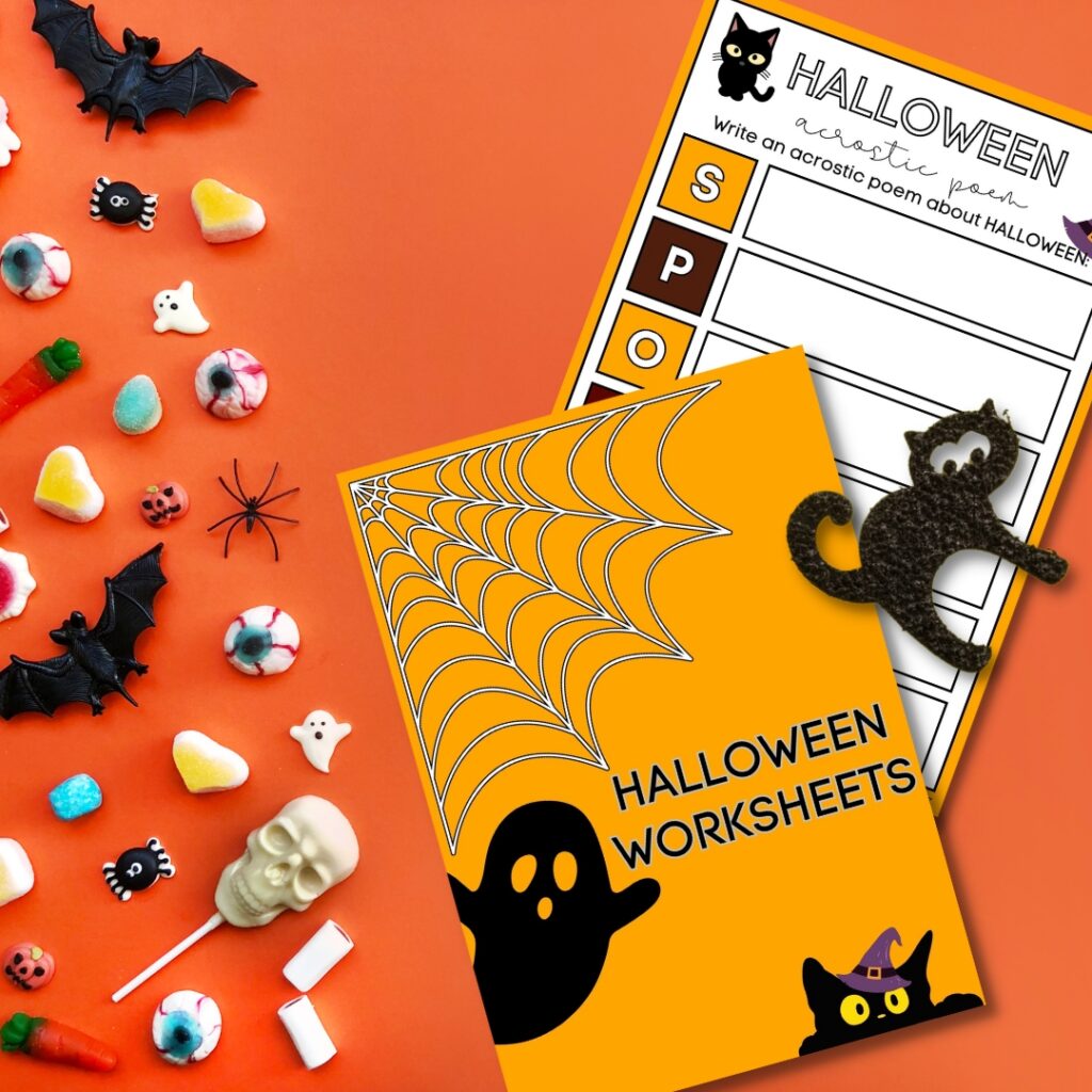 Free halloween acrostic poem and halloween worksheets