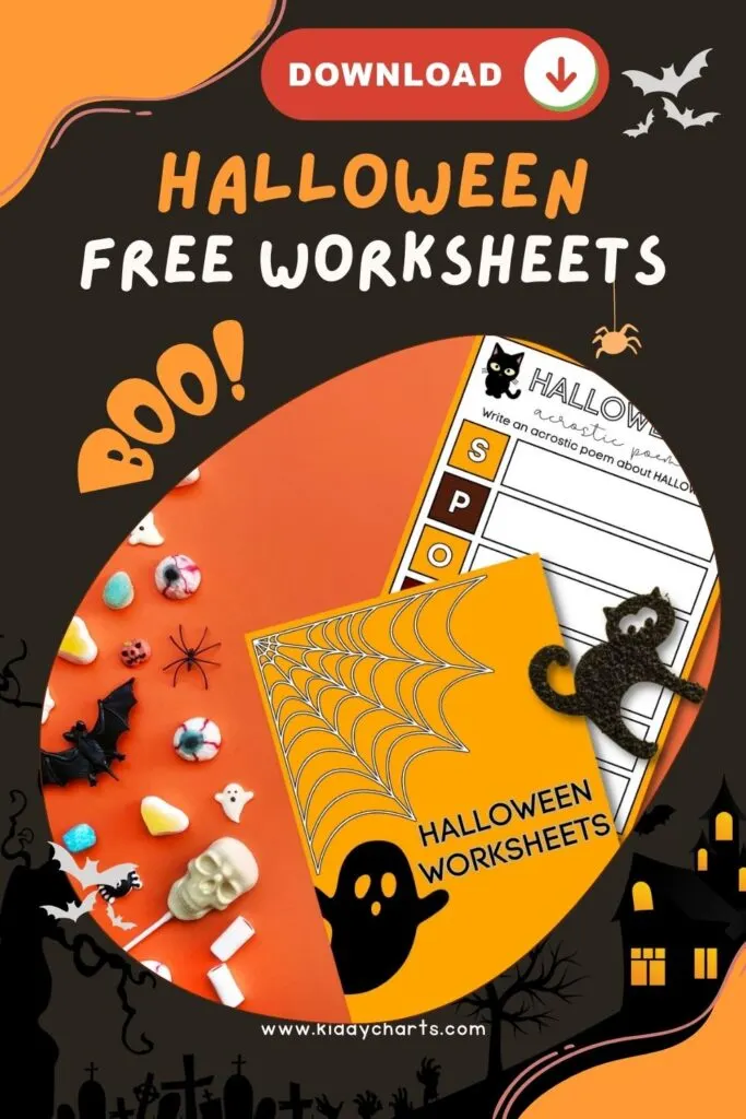 Free halloween acrostic poem and halloween worksheets