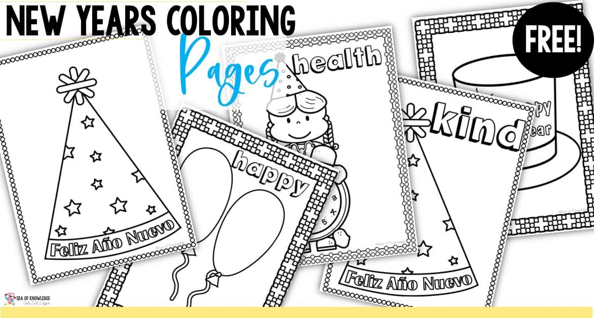 Coloring pages for new years worksheets