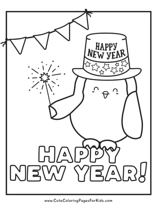 New years coloring pages free printables for