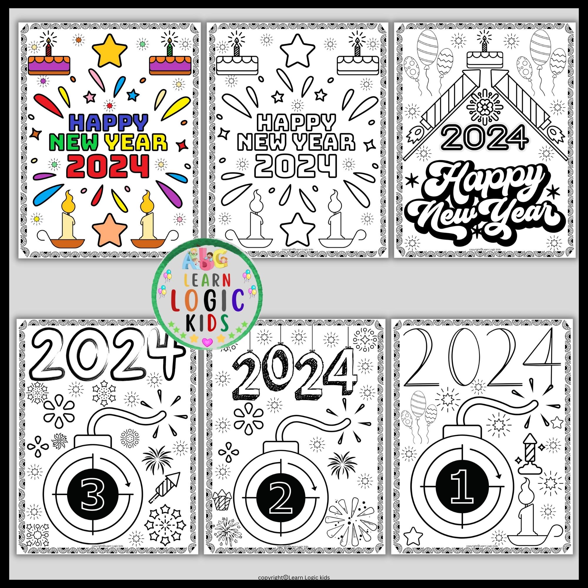 New years coloring pages made by teachers