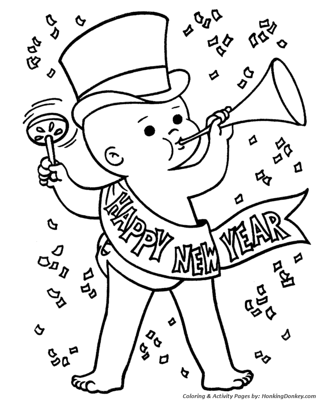 New years day coloring pages