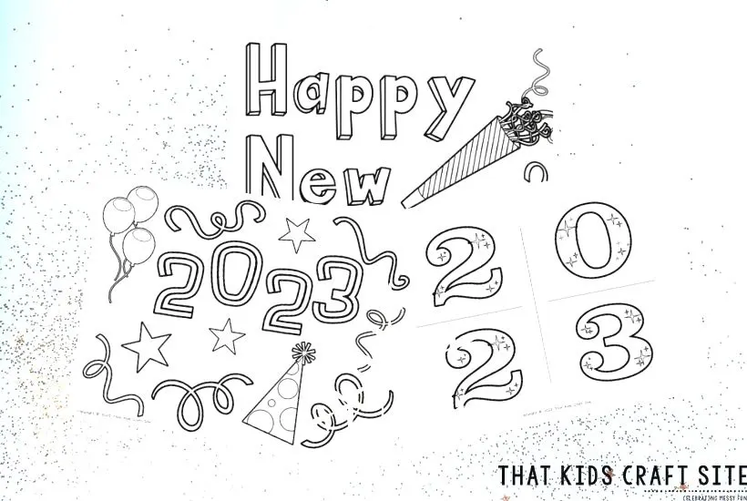 New years coloring pages for kids