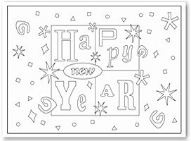 New years coloring pages