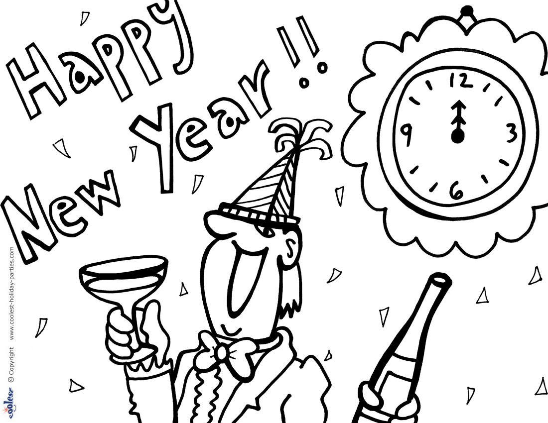 Printable new years coloring page