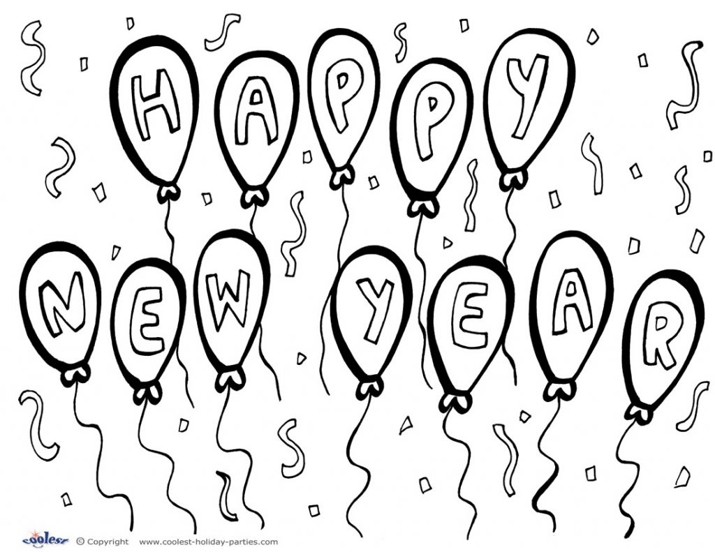 Free new years coloring pages