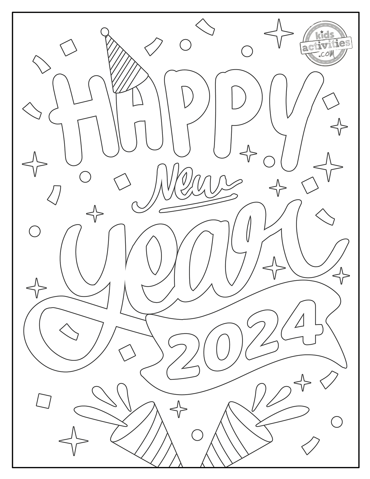 New year coloring pages kids activities blog