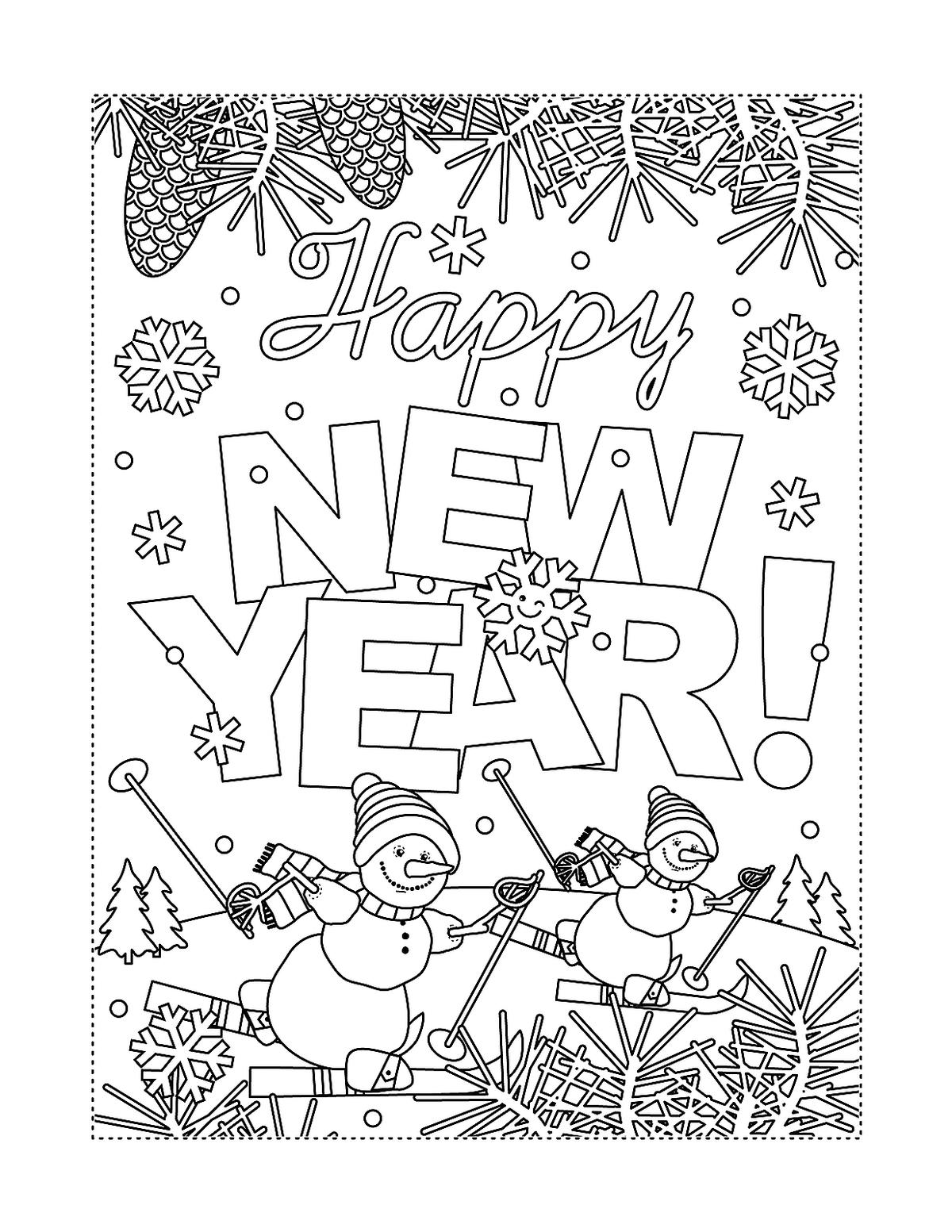 Happy new year free coloring pages for kids to wele the new year printables mom