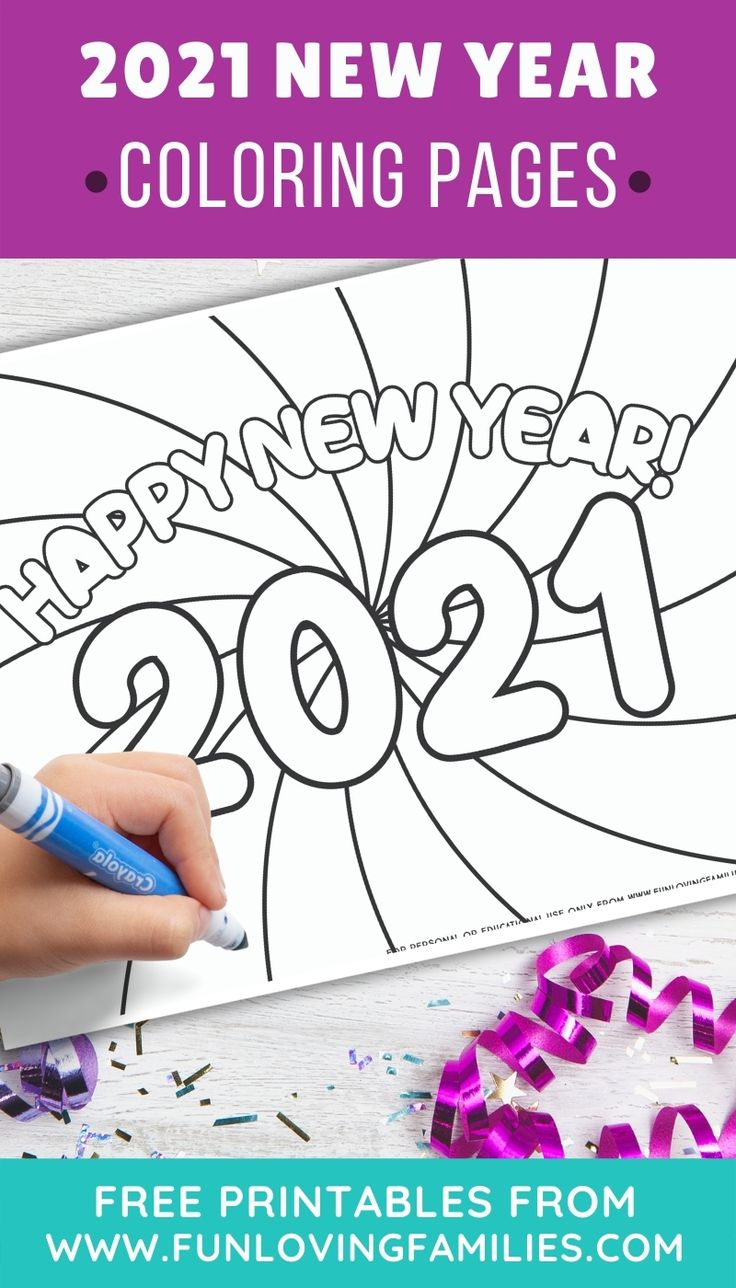 Happy new year colorg pages for