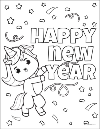 New years coloring pages