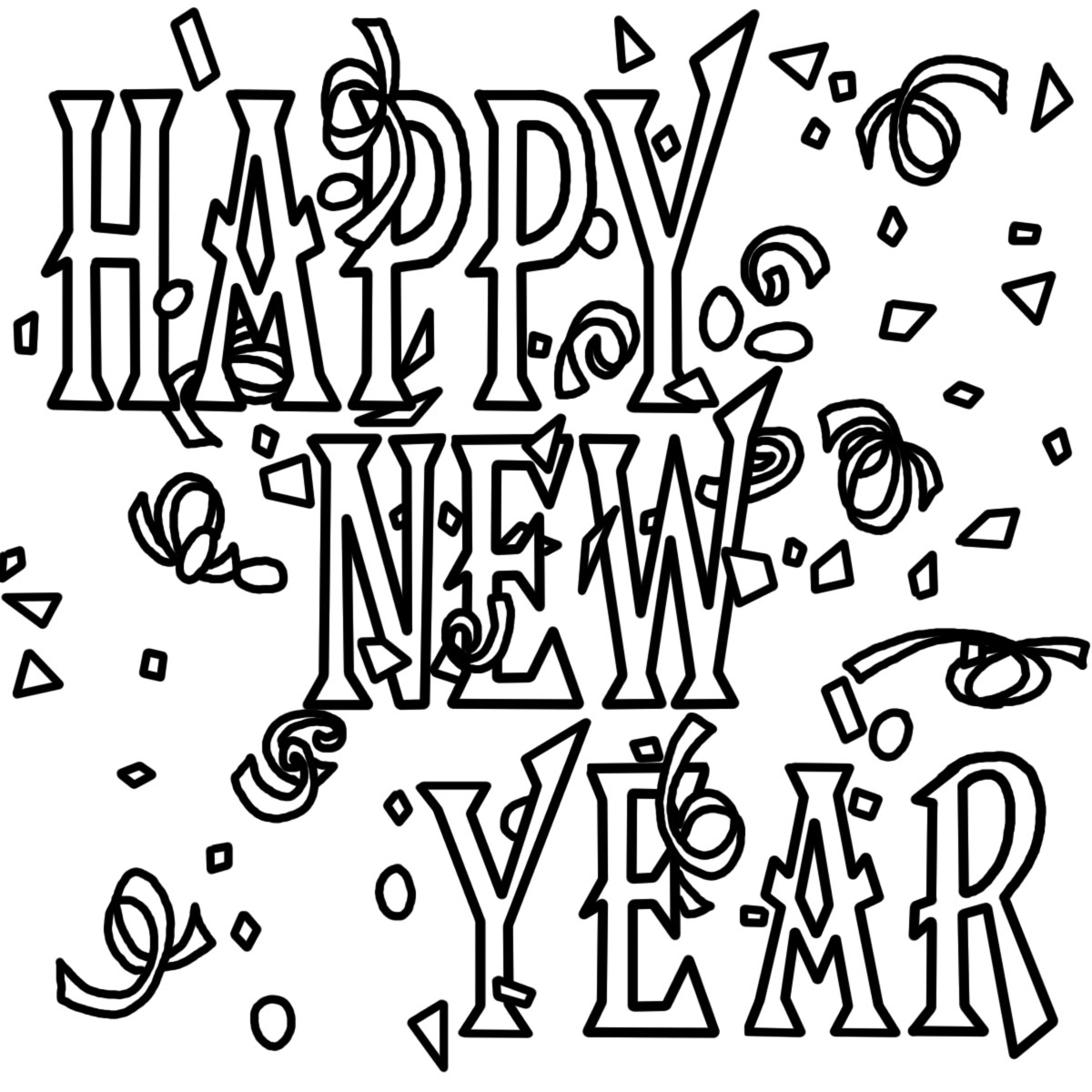 Free printable new years coloring pages for kids