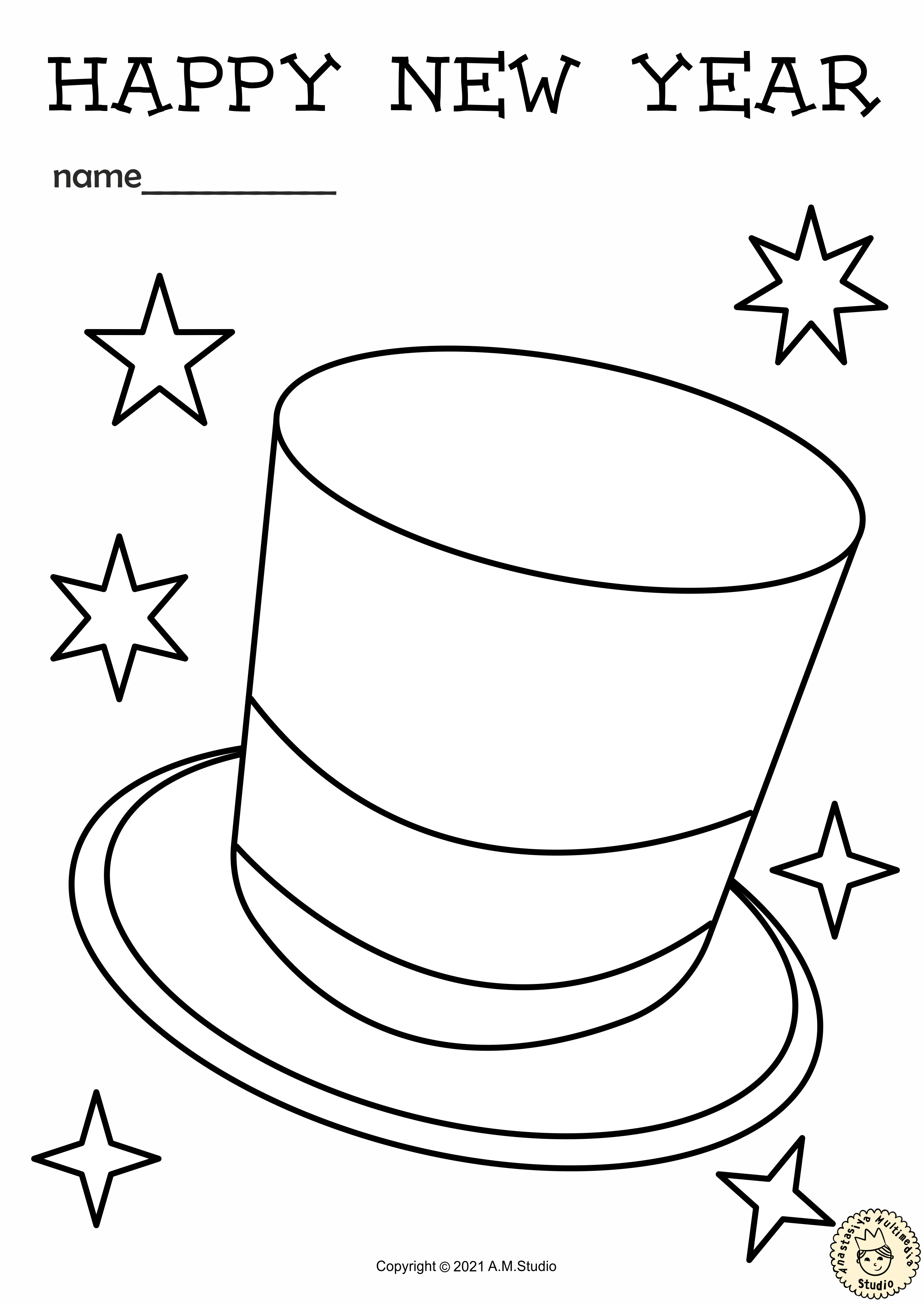 New year themed coloring pages for kids made by teachers