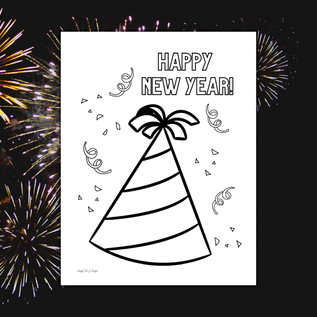 Happy new year coloring pages free printable