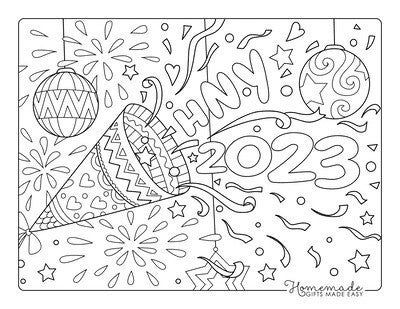 Free printable happy new year coloring pagesïcoloringlib