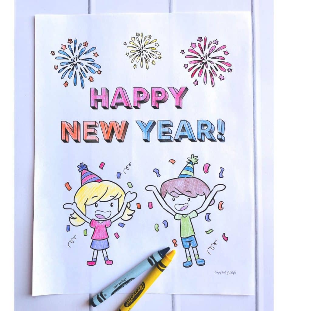 Happy new year coloring pages free printable