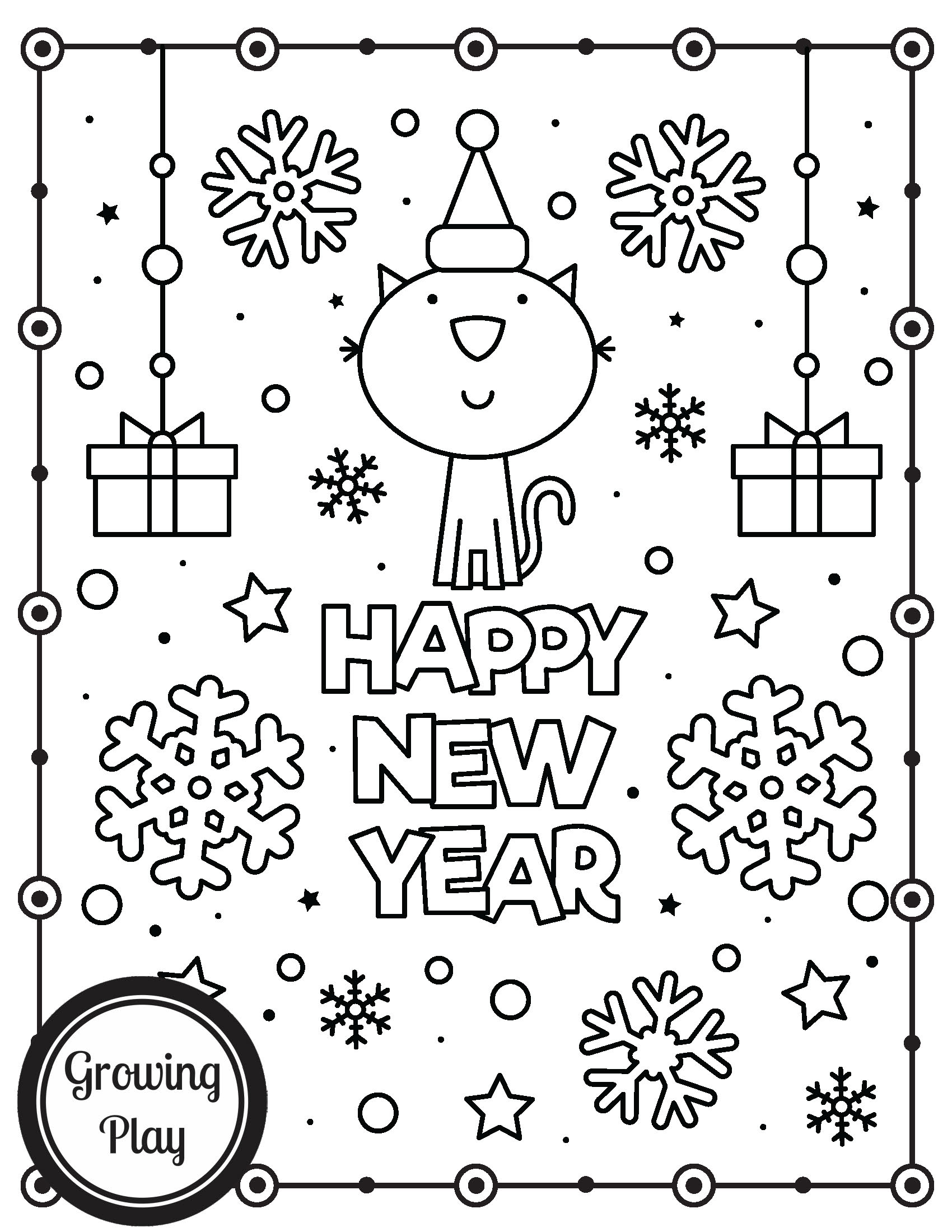 New year coloring pages