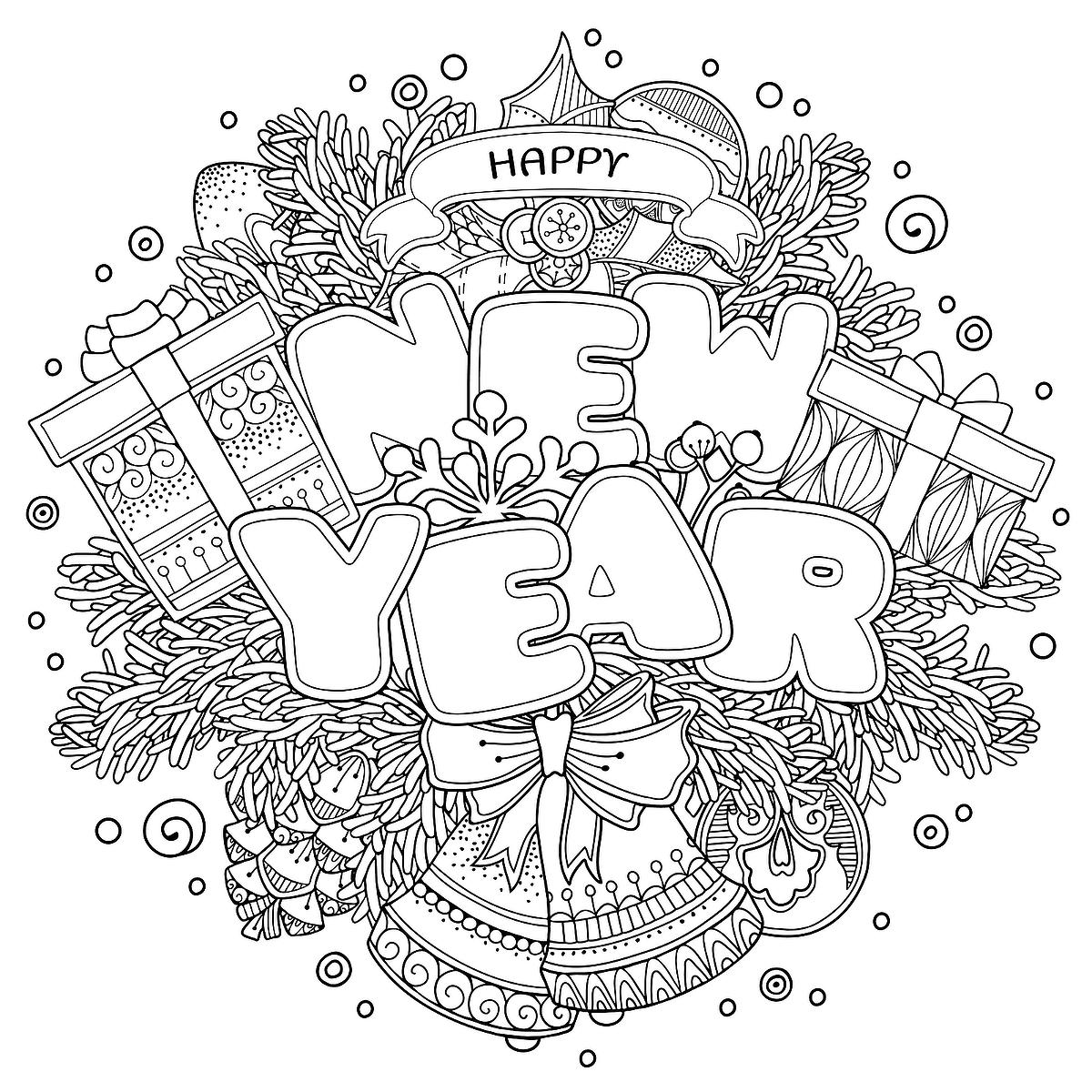 Happy new year free coloring pages for kids to wele the new year printables mom