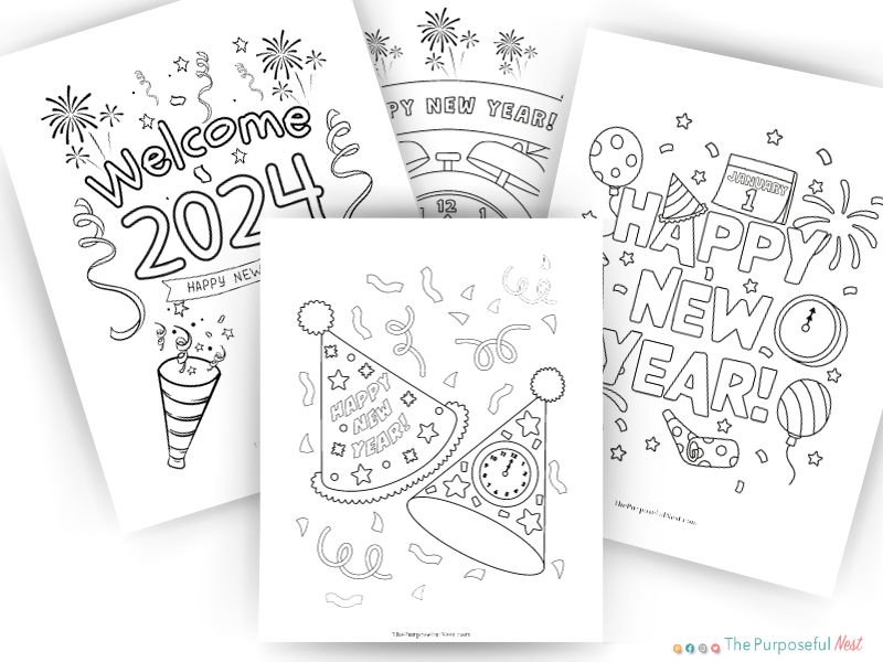 New years day coloring pages free