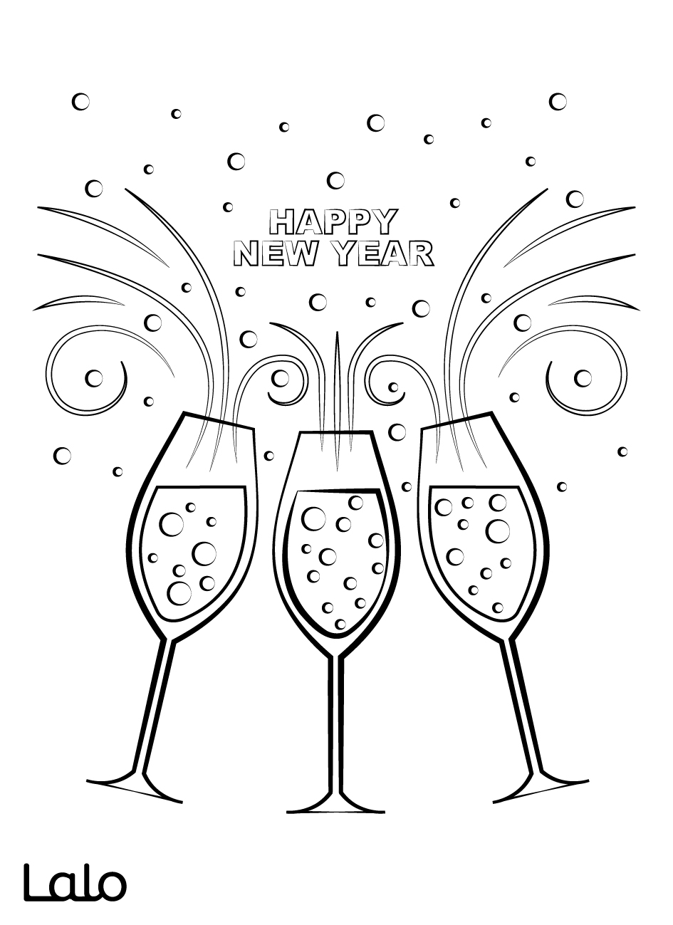 Free printable new years eve coloring sheets