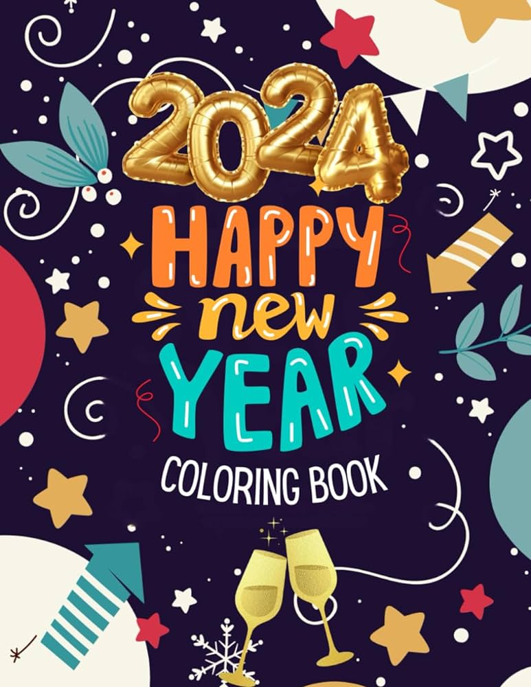 Happy new year loring book for adults december and new year loring page stress relief relaxation austin robin j books