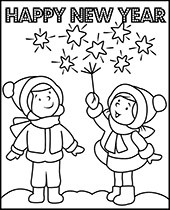 Printable new years day coloring page