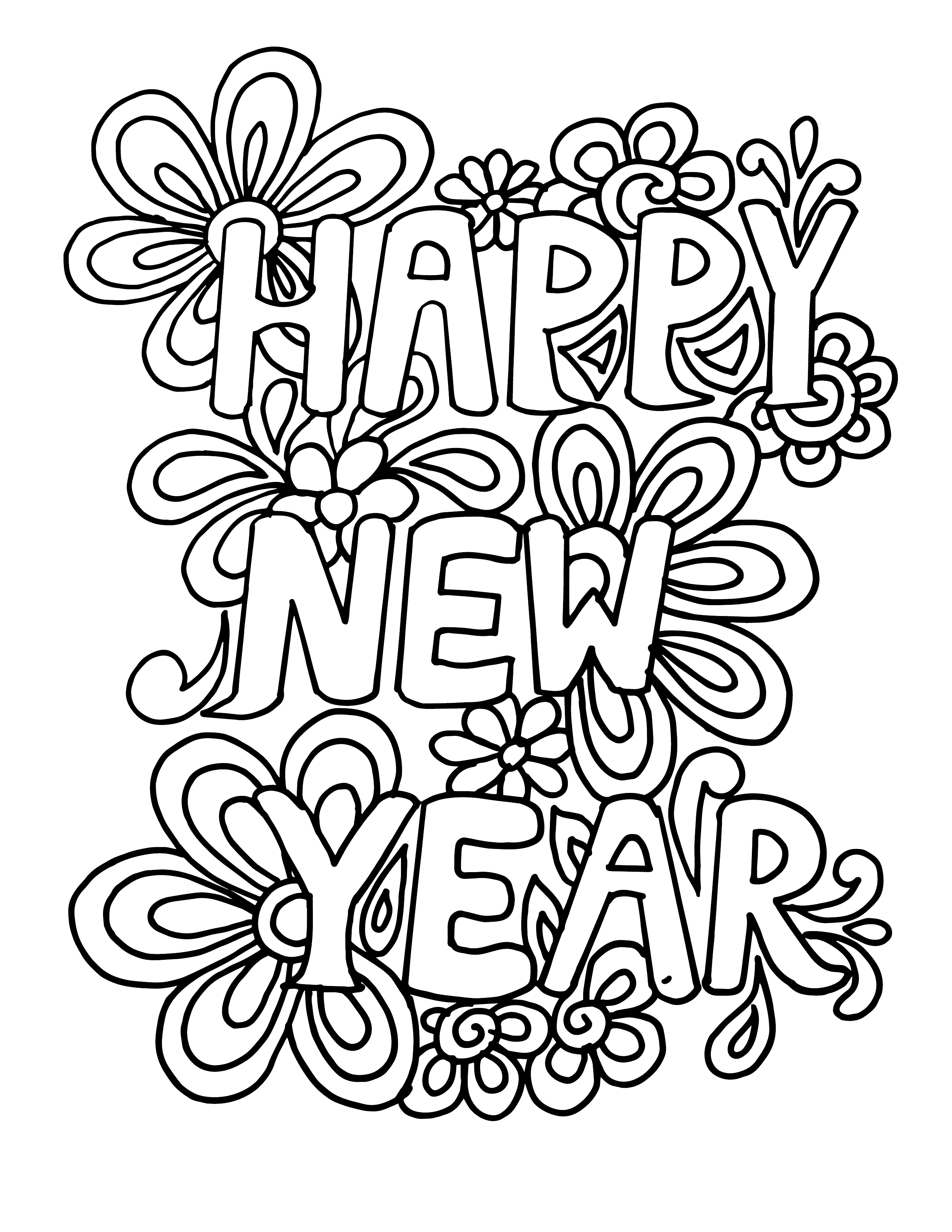 Free new years coloring pages