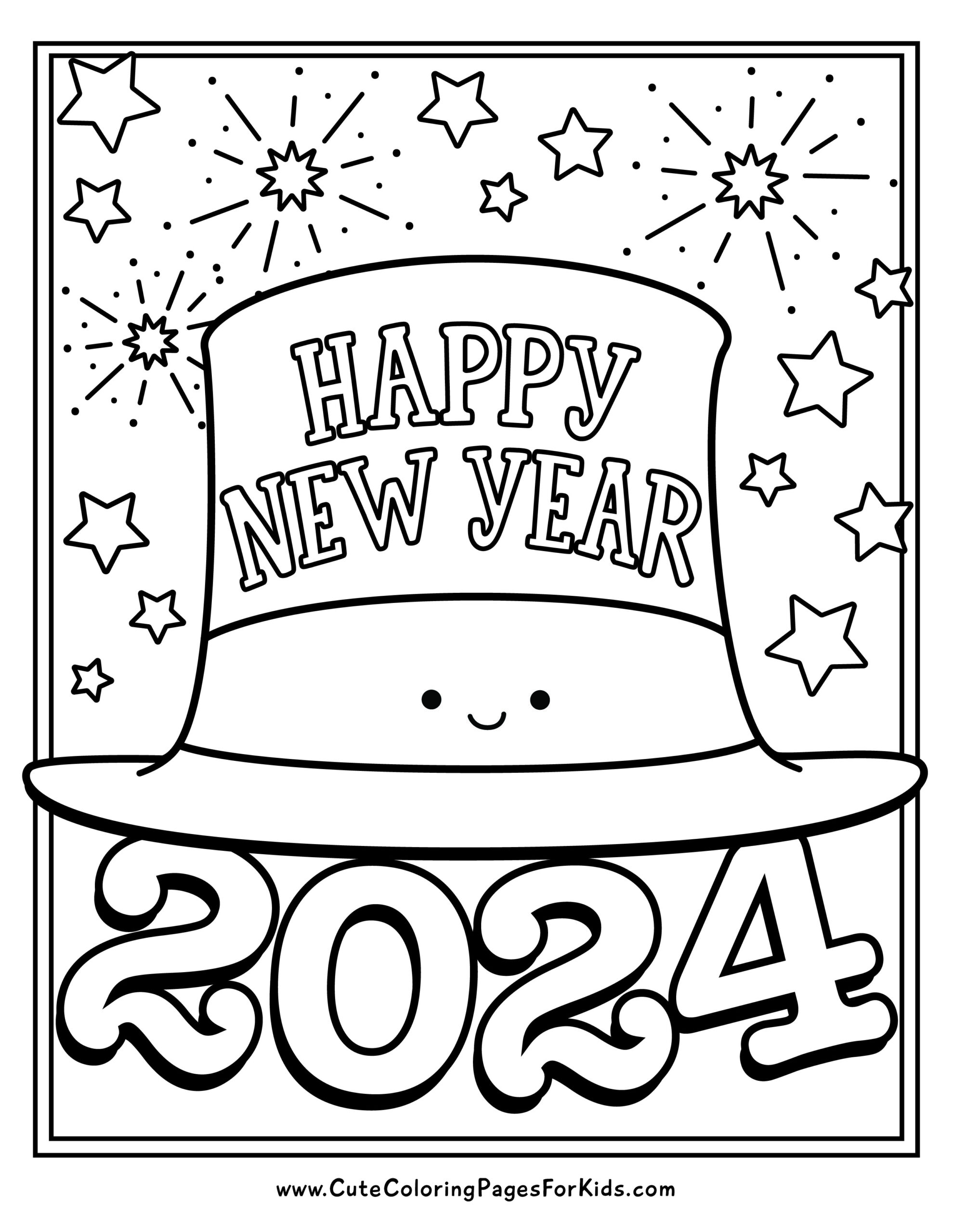 New years coloring pages free printables for