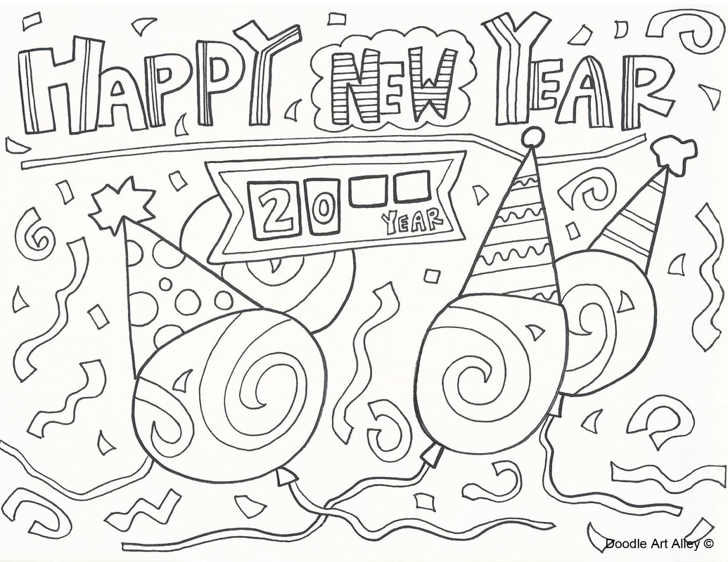 New years coloring pages