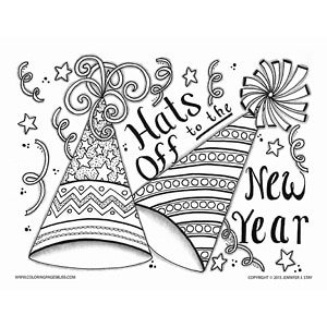 New years coloring pages for adults