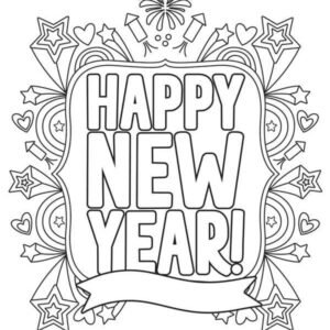 Happy new years coloring pages printable for free download