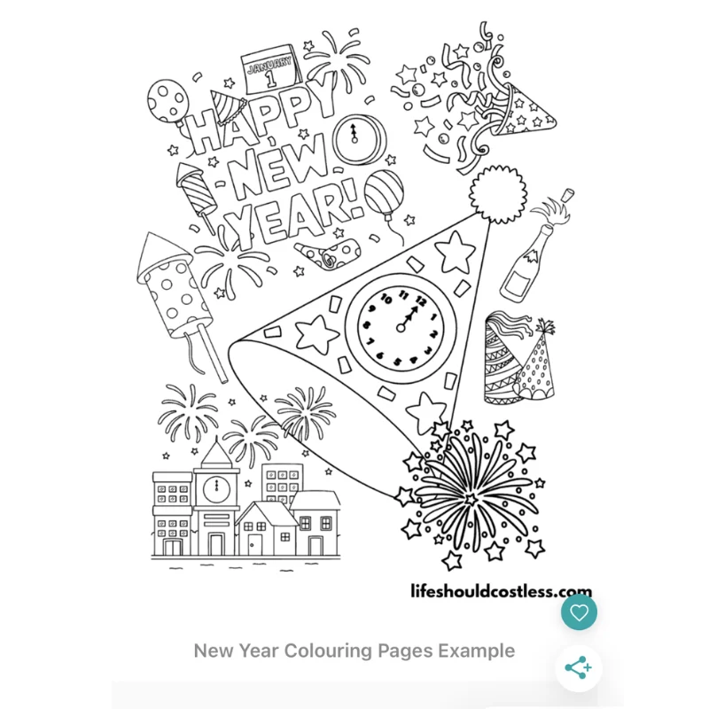 New year coloring pages free printable pdf templates