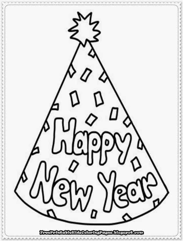 Free new years coloring pages