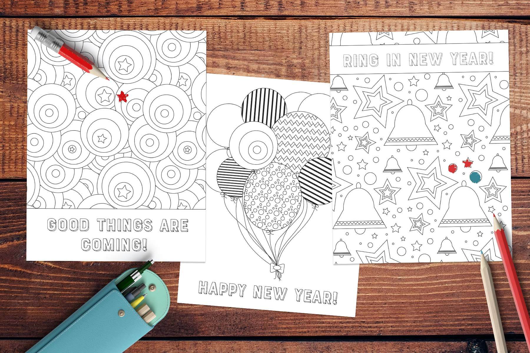 Free new year coloring pages