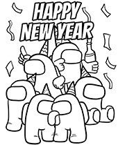 Top happy new year coloring pages