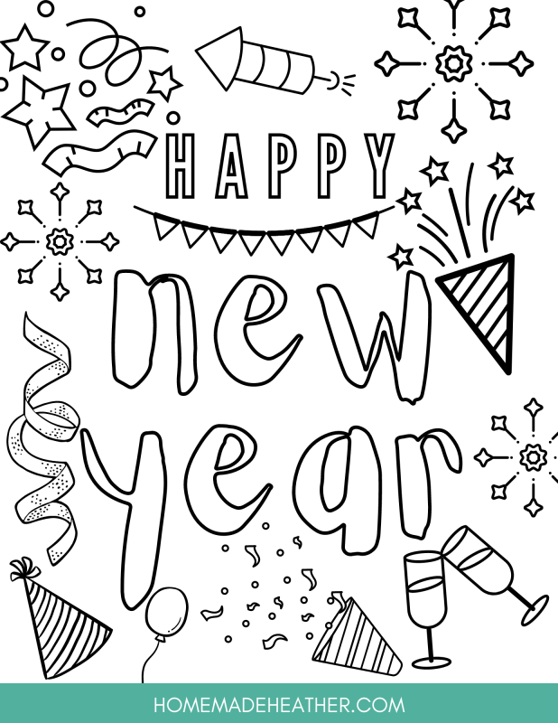 Free new years activity printables to color homemade heather