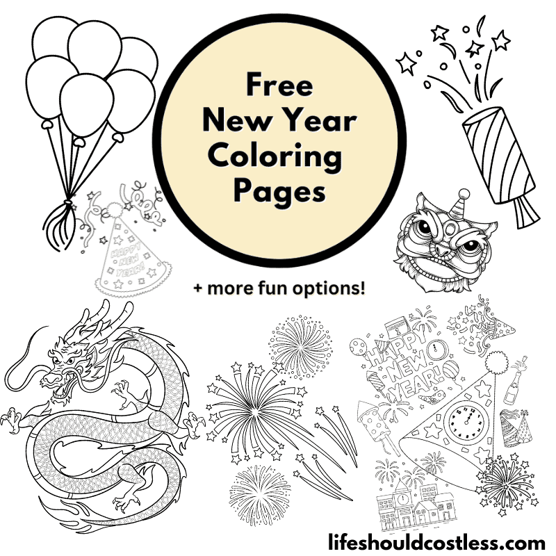 New year coloring pages free printable pdf templates