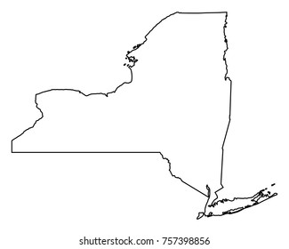 New york usa outline map shadow stock illustration