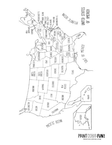 Us maps to print and color