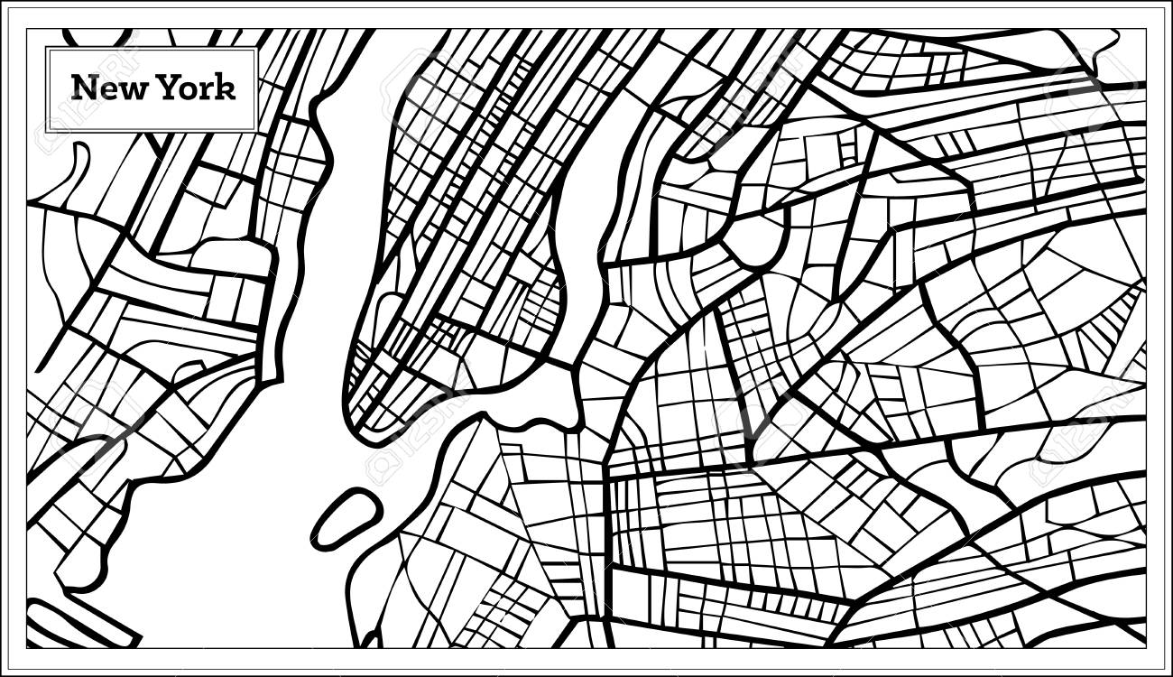 Outline map of new york usa map in black and white color royalty free svg cliparts vectors and stock illustration image