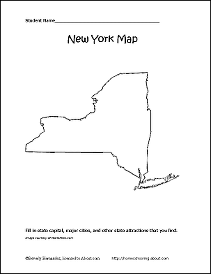 Learn about new york with free printables map of new york ny map free printables