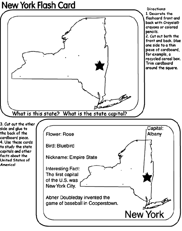 Us state flash cards