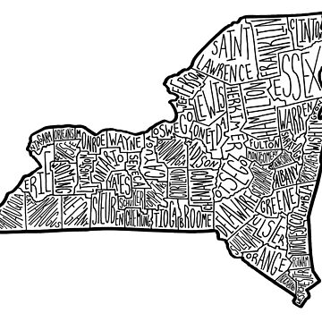 Map of upstate new york sticker for sale by calen picard