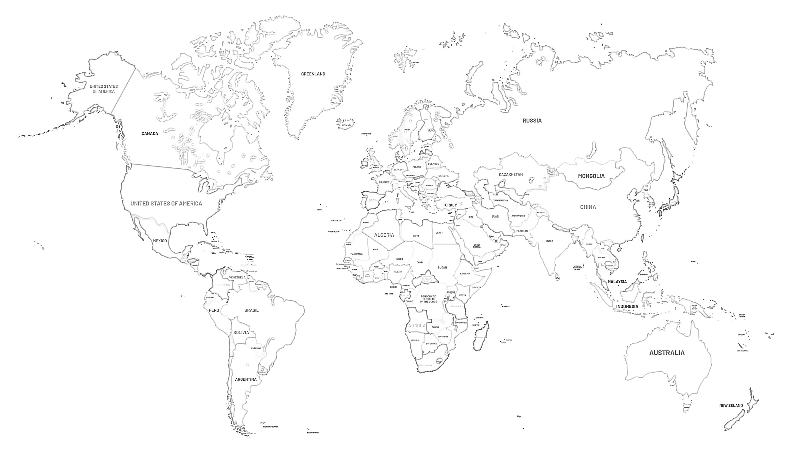 Printable colored world map coloring page