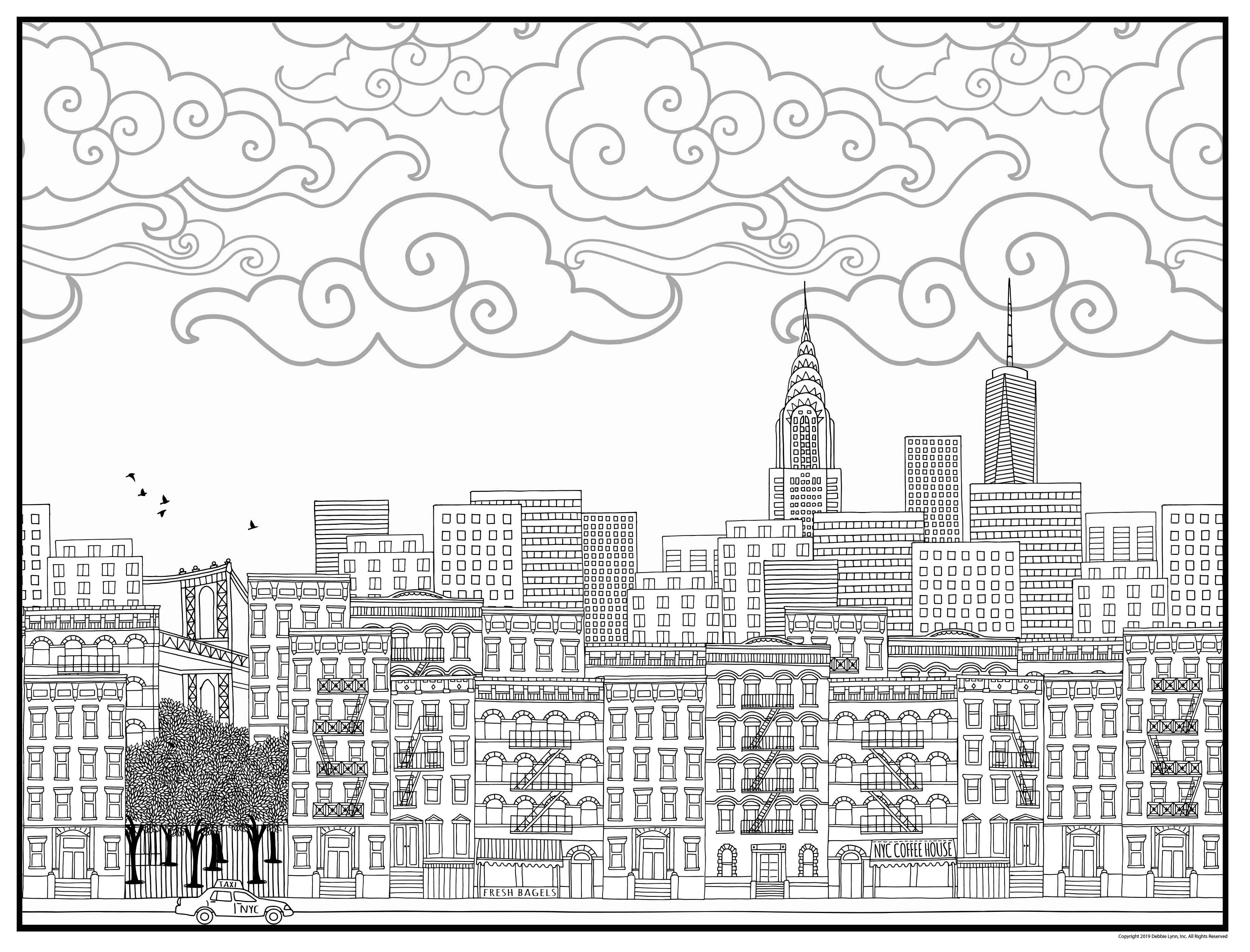 New york city personalized giant coloring poster x â debbie lynn